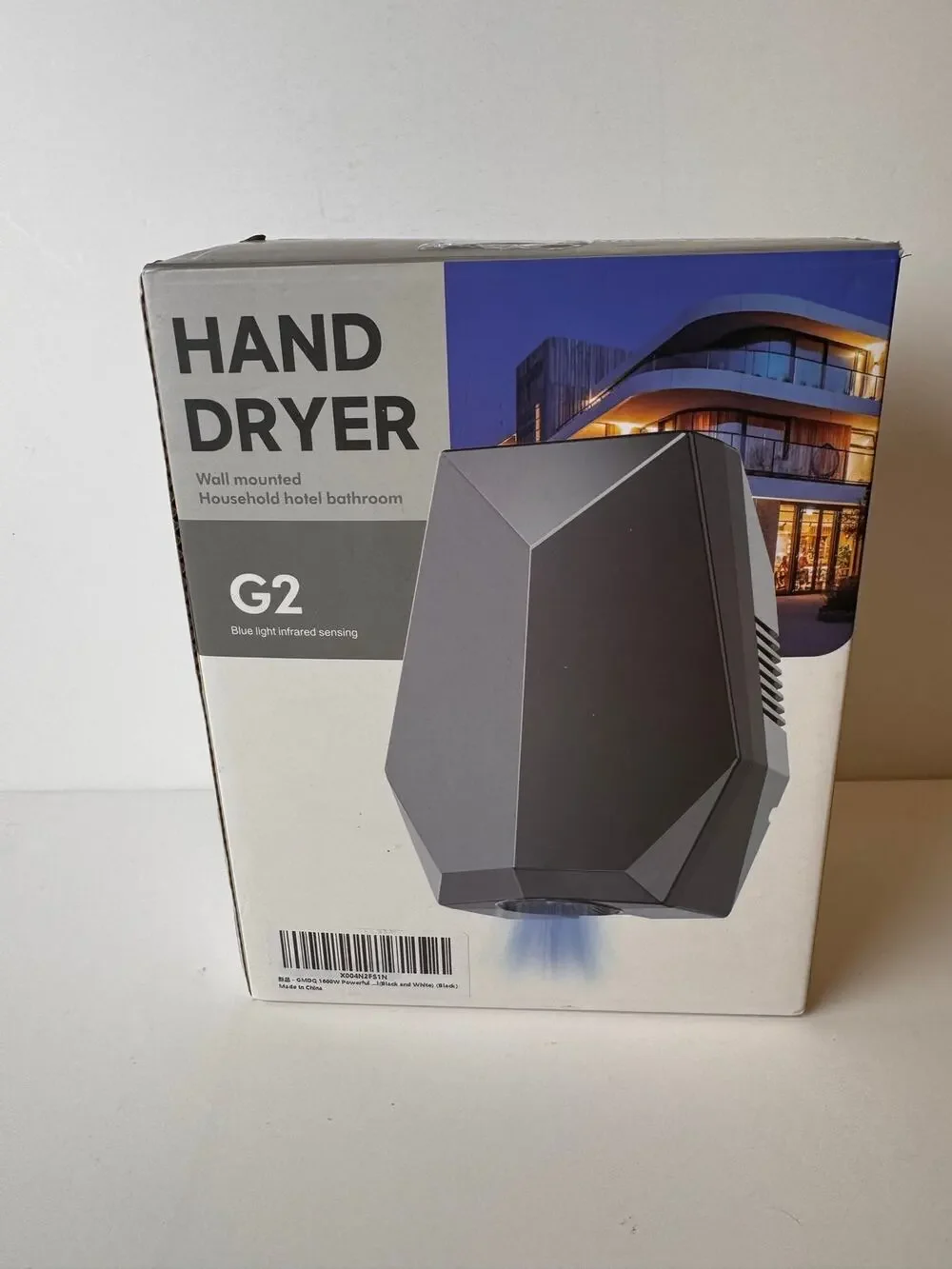 Wall Mounted Hand Dryer Automatic Infrared Motion Sensor Dark Grey 1000W